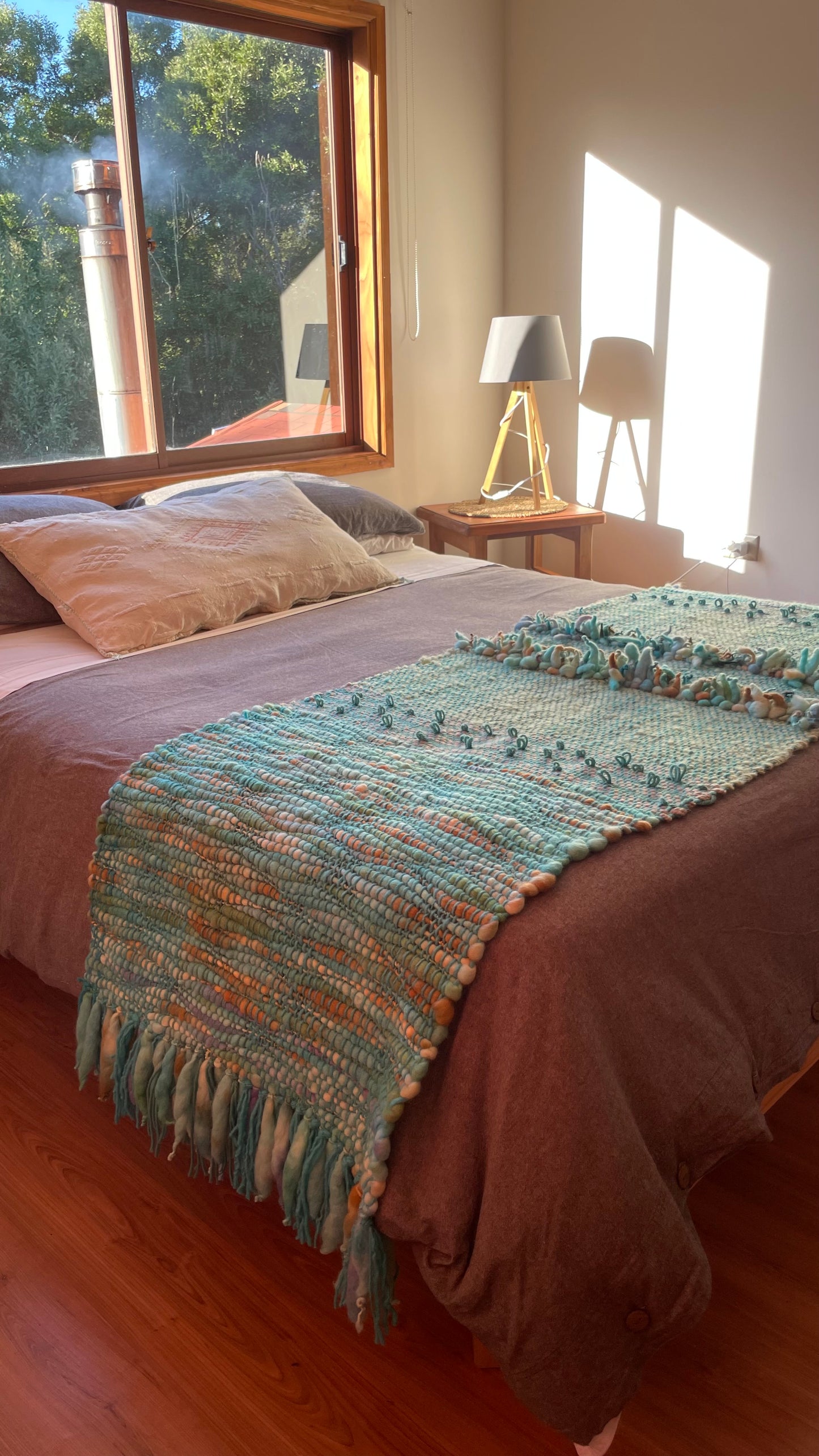 Piecera lana de oveja para cama 2 pl