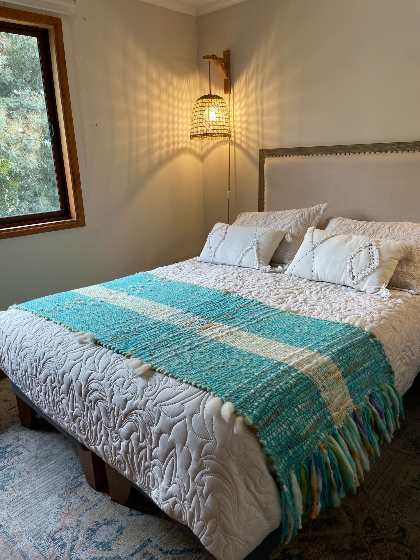 Piecera lana de oveja para cama 2 pl