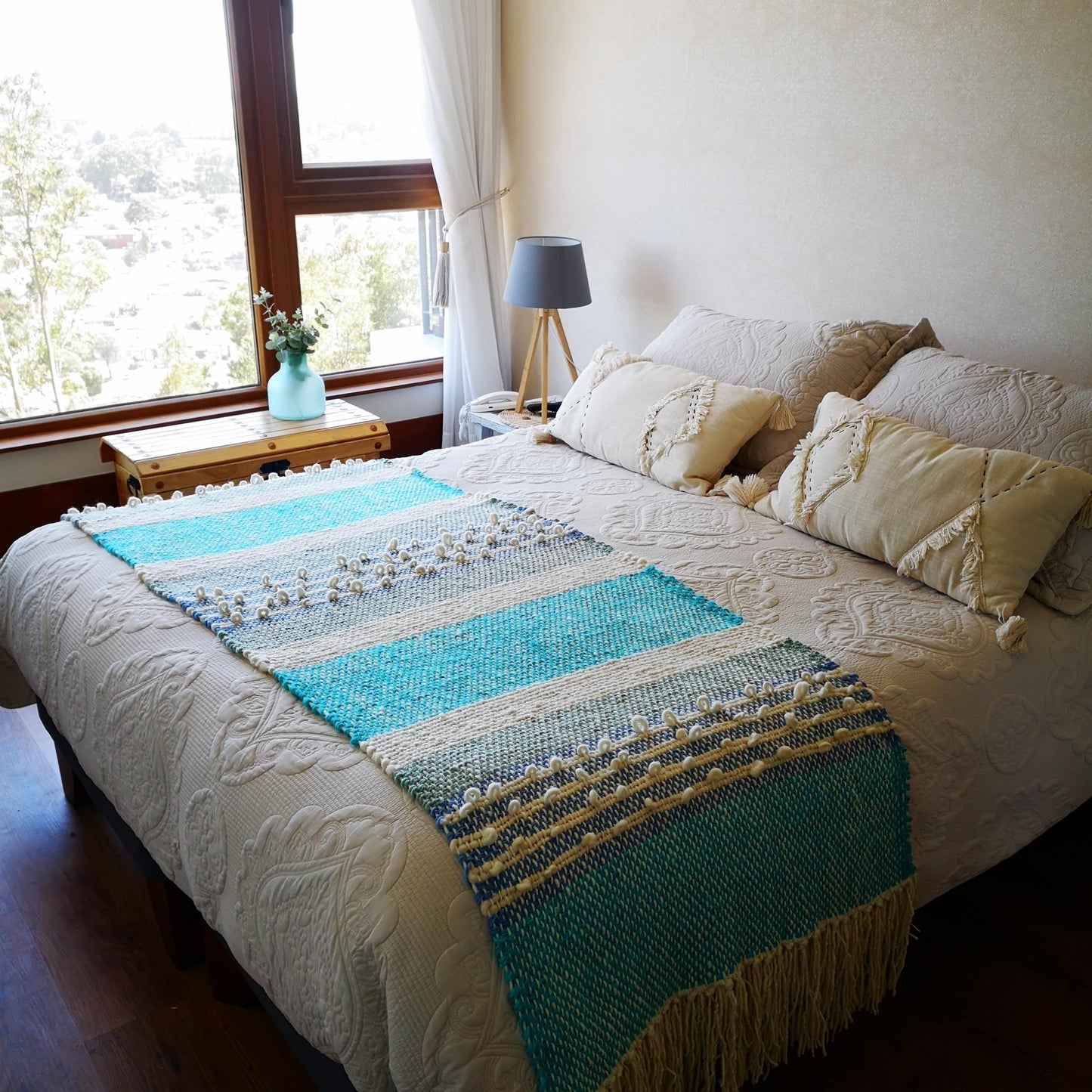 Piecera lana de oveja para cama 2 pl